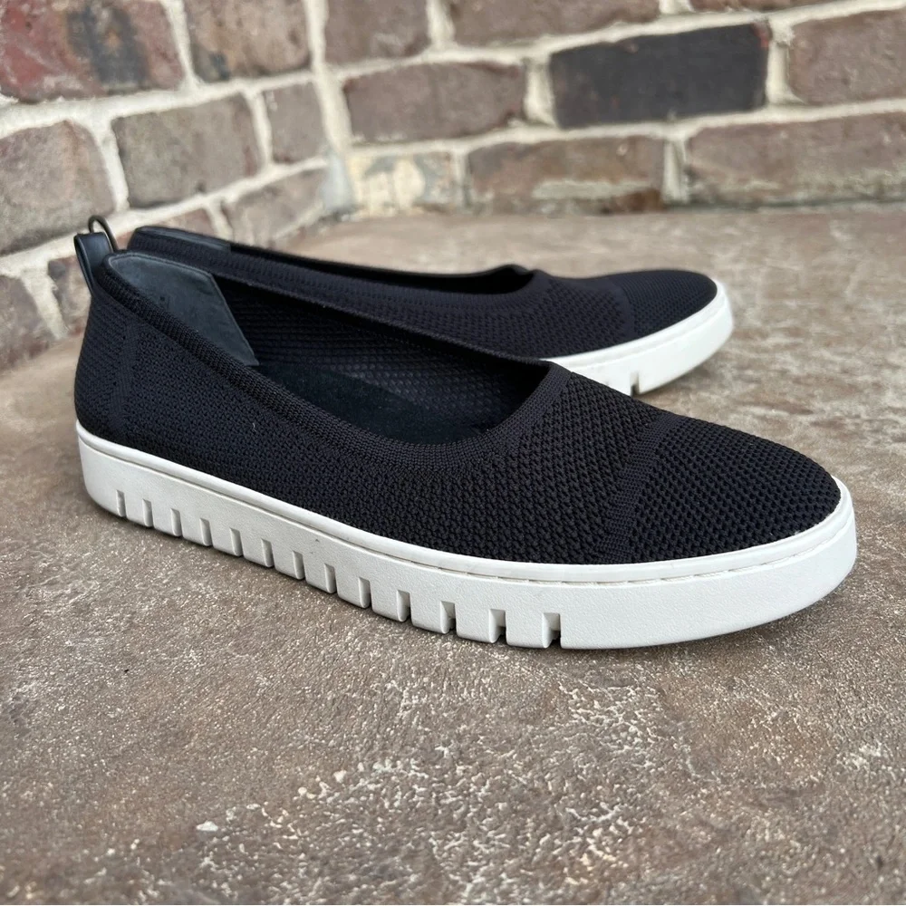 Vionic Uptown Knit Skimmer Flat Black Kint Sz 9.5